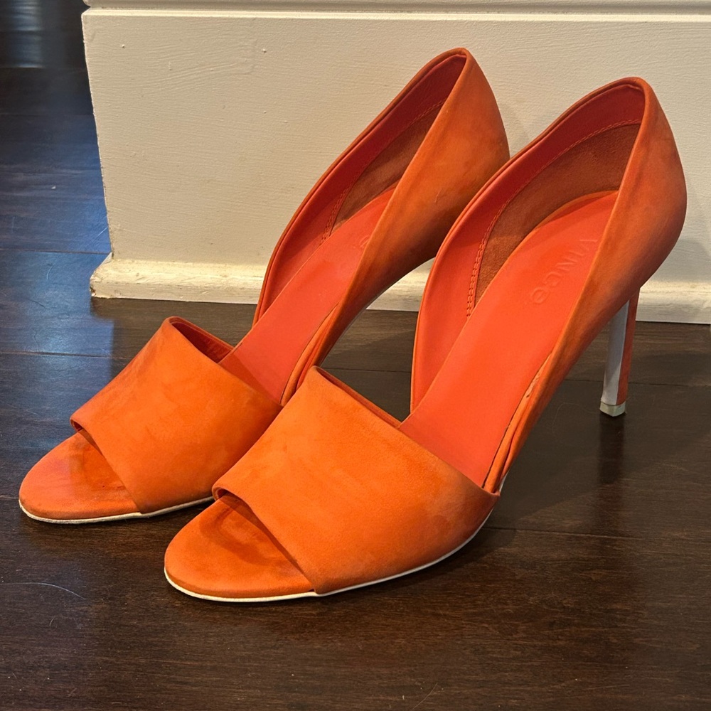 Vince Women's Orange/Red Suede Heels